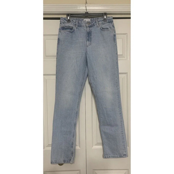 Zara Mom Fit High Rise Spit Hem Jeans Size 4 Tall (30x32) N20 - Picture 1 of 8